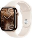 Apple Watch Series 10 46mm Gold Titanium Case with Apple OEM Band A3003 GPS Cellular