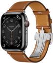 Apple Watch Series 7 Hermes 45mm Space Black Stainless Steel Case with Single Tour Deployment Buckle A2477 GPS Cellular