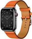 Apple Watch Series 7 Hermes 45mm Space Black Stainless Steel Case with Leather Single Tour A2477 GPS Cellular